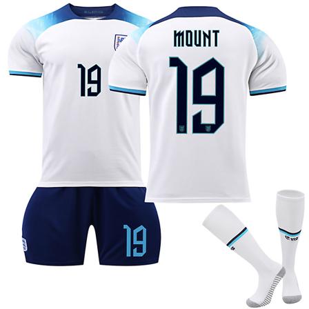22/23Ny säsong Hem England Landslaget MOUNT Nr 19 Barn Jersey-paket Barn-26