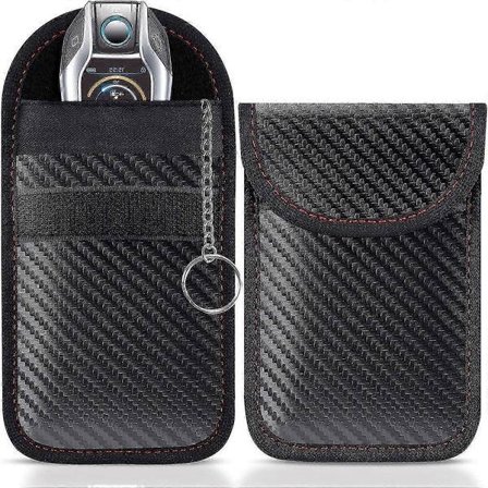 2 stk. Faraday-pose for bilnøkler, tyverisikring, fjernstyrt nøkkelfri adgang, beskyttende bilnøkkel signalblokkerende pose, nøkkelfri adgang 