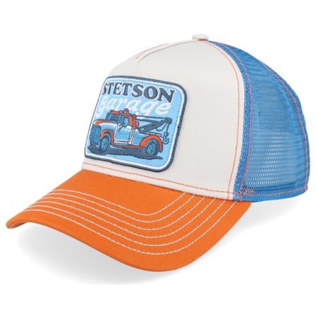 Stetson - Blanc trucker Casquette - Garage Orange/Sand Trucker @ Hatstore