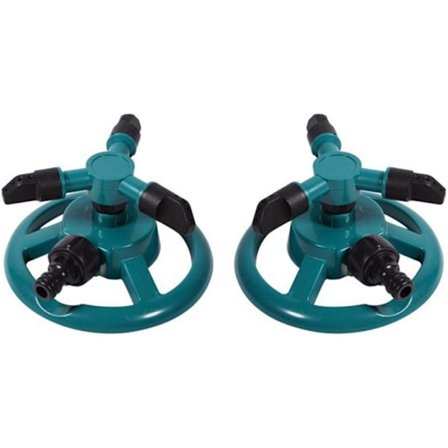 2 STK. Havvandingsspreder, til plæner Automatisk roterende vandingssystem med 3 dyser, til have, gård, blomster og grøntsager