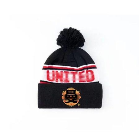 Jud- Fotbollsfans värmande broderad mössa vintermössa Man United Black