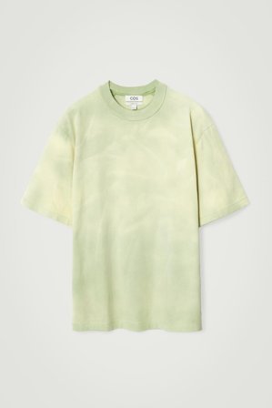 COS Men's Oversized Acid-Wash Cotton T-Shirt in Green
