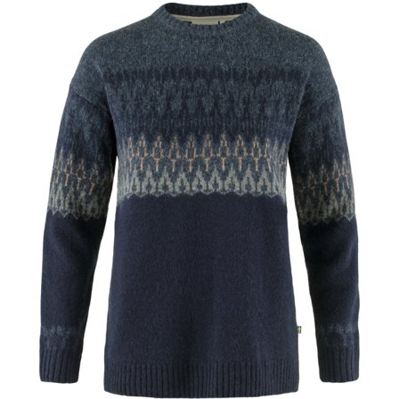 Fjällräven Women's Övik Path Knit Sweater in Dark Navy/Navy | Size: XL, Wool