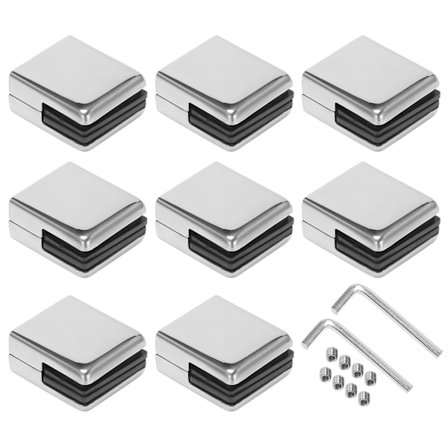 Glas Klemme 8-10mm 8stk Rustfrit Stål 304 Glas Justerbar Glas Beslag Flad Bag Til Balustrade