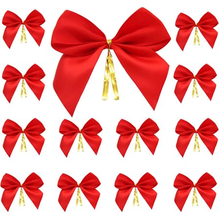 Punainen joulujousi, jousi solmu riippuva koriste, joulu kaari, punainen nauha, sopii lahjojen pakkaamiseen, joulukuusen koristeet