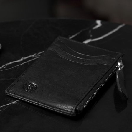 Montreal černé kožené pouzdro na karty na zip pro muže - Pouzdra na karty