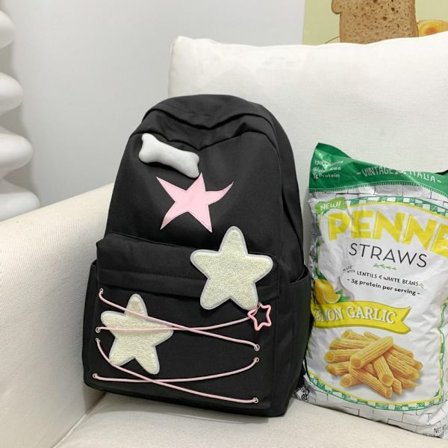 Koulun olkalaukku reppu MUSTA