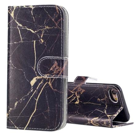 Plånbok Med Marmor-mönster Till Iphone 7/8/se 2020 Svart