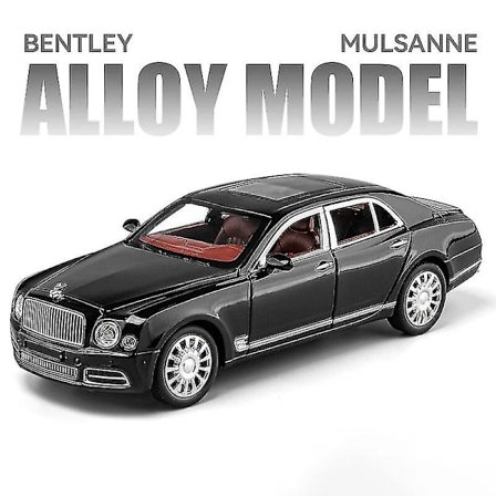 1:24 Bentley Mulsanne Legetøjsbil i Metal med Lyd og Lys - Træk-Tilbage Funktion - Gave til Børn