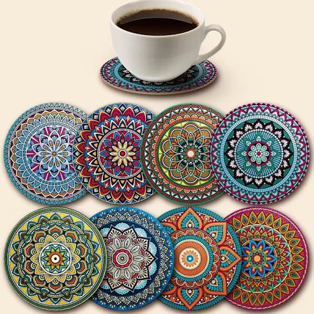 8-delt Mandala-brikkesett, brikkesett i tre