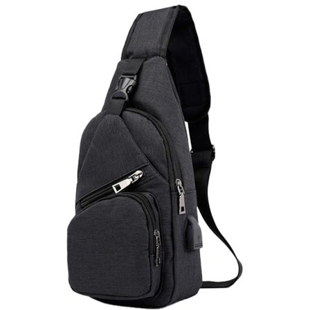 Sling Bag - Axelryggsäck Bröstväskor Crossbody Daypack för svart