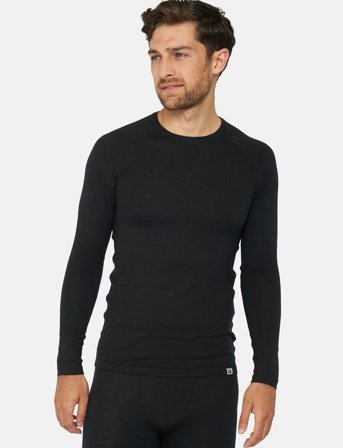 Danish Endurance Men's Merino Long Sleeved Shirt - Black - S