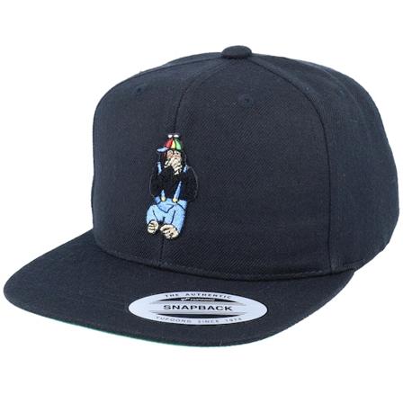 Kiddo Cap - Zwart snapback Cap - Kids Iwazaru Say Nothing Monkey Black Snapback @ Hatstore