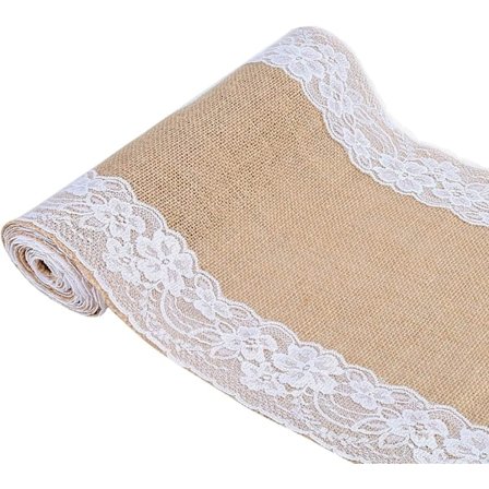 1 stk, 30 x 275CM hessian blonder bordløper for bryllup og festdekorasjon