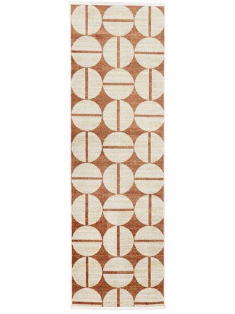 Washable Split Pea Rust Red Runner Rug Small Oeko-Tex