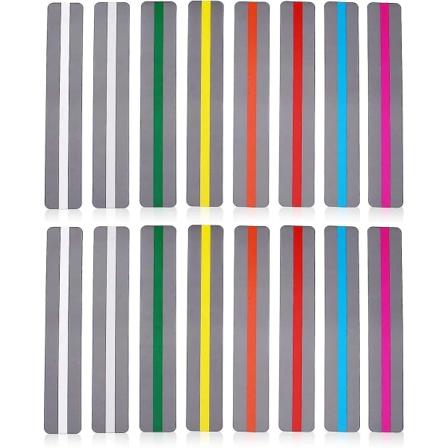 16 stk Dysleksiguidet lesestrimmel, farget høylys leselinjal, sporingslinjal for å veilede nybegynnere/studentlesere til å lese selvstendig