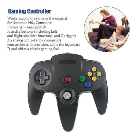 Spelkontroll med långt handtag för Nintendo-system