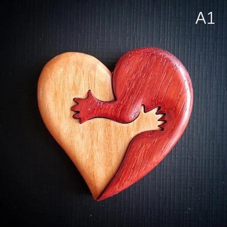 En Kram Fra Mit Hjerte Til Dig Håndlavede Træsnit Loving Heart A1 One Size