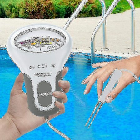 Vandkvalitetsanalysator, Digital Klor- og pH-Cl2-Tester Kompatibel med Swimmingpools, Spa Vandkvalitetsanalysator med Sonde Kompatibel med Hjem Si