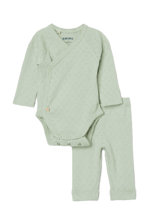 RIKIKI Set i pointelle LINN Bodies & Grön 56