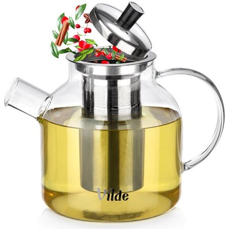 Tekande med infuser, glas, varmebestandig, 1,2 l