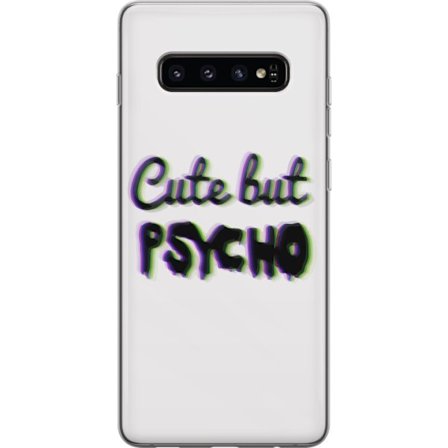 Kompatibel Mobilcover til Samsung Galaxy S10 Rainbow-farvet legetøjsfigur med et glad ansigt og farverige cirkler i en legesyg studieillustration