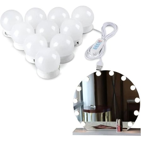 LED-lampor för sminkspegel sminkbord - Fästs runt spegeln