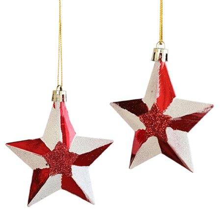 2 st julhängande dekorationer i form av svamp, munk, tomte, julgran (O)