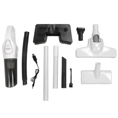 Håndholdt ledningsfri støvsuger med indbygget batteri til bilhjørner, hjemmegulvrengøring, hvid