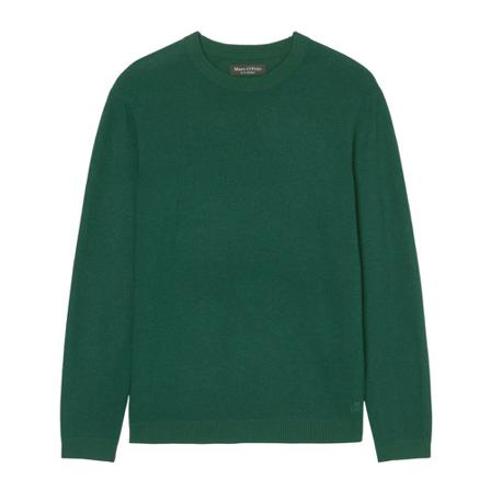 Marc O'Polo Lambswool round neck jumper, regular fit Grøn, Herre Strik