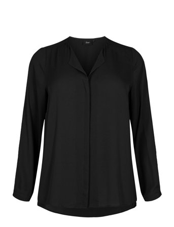 Vseli, L/S, Shirt Langermet Skjorte Svart Zizzi*Betinget Tilbud