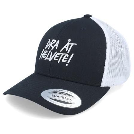 Kränkt! - Dra Åt Helvete Patch Black/White Trucker Trucker Black Cap - @ Hatstore