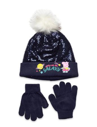 Set Cap + Glooves Accessories Winter Accessory Set Sininen Gurli Gris
