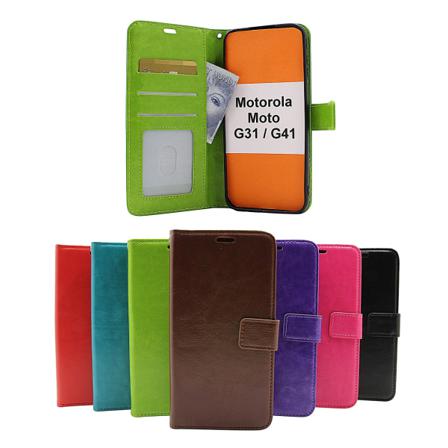 Crazy Horse Wallet Motorola Moto G31/g41 Svart