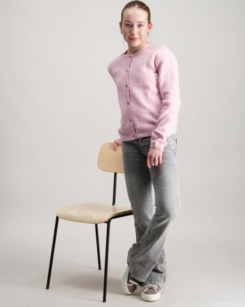 Kids ONLY KOGCHLOE LIFE L/S CARDIGAN VD KNT Rosa Genser Jente - Kids Brand Store