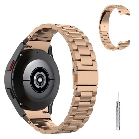 Urrem i rustfrit stål med 3 perler til Samsung Galaxy Watch 4 - Rødguld