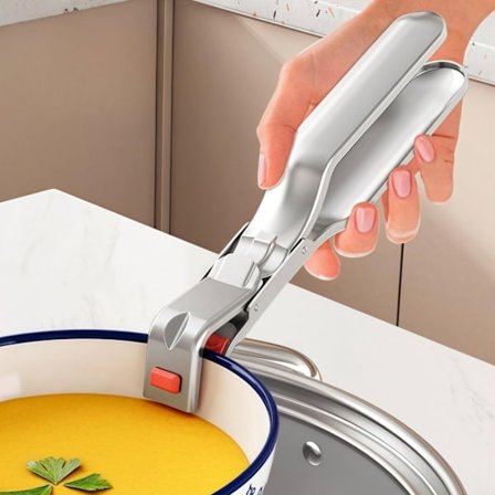 2 stk. Multi-funktionel Varm Skål Fad Pande Tallerken Griber Køkken Pincet Grabber Løfteclips Tang Klemmeholder, Anti-skoldning Rustfrit Stål