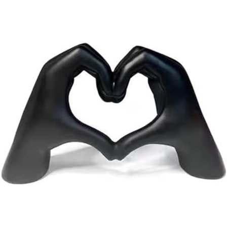 Musta sydän kädet -patsas - Rakkaus sormi veistokset modernille esteettiselle kodin sisustukselle: Täydellinen olohuoneen, makuuhuoneen ja toimiston 