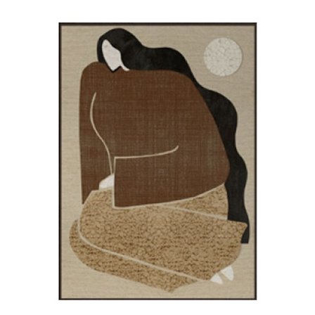 Dekorativt lærredskunst med ramme, 80x120 cm, Beige/Brun/Sort