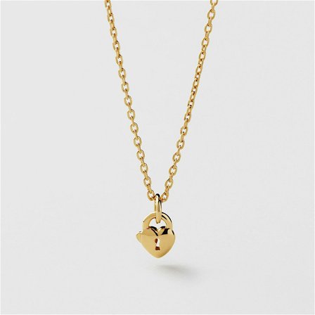 Love Lock Halsband - 24K GULDPLÄTERAT STERLING SILVER - Safira