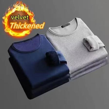 Vinter Termisk Underundertøj 2-delt Fløjl Langærmet T-shirt Mænd Fleece Sport Top Tykkelse Thermo Tøj Behagelig Varmt Top set4 XXL 60-70KG