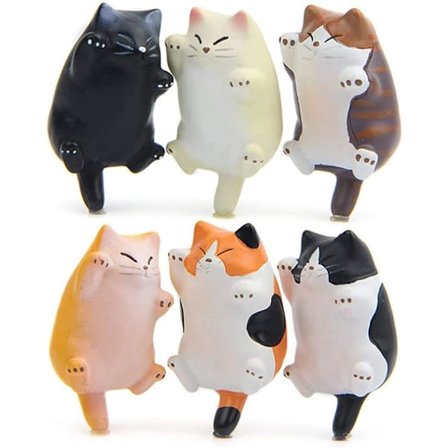 Sæt med 6 sjove kattekøleskabsmagneter, kontormagnet, køkken de