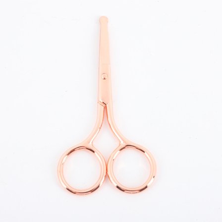 Ruusukullanväriset nenäkarvasakset, 10 cm korvakarvasakset, pyöreäkärkiset ruostumattomasta teräksestä valmistetut sakset nenäkarvoille, korville ja 