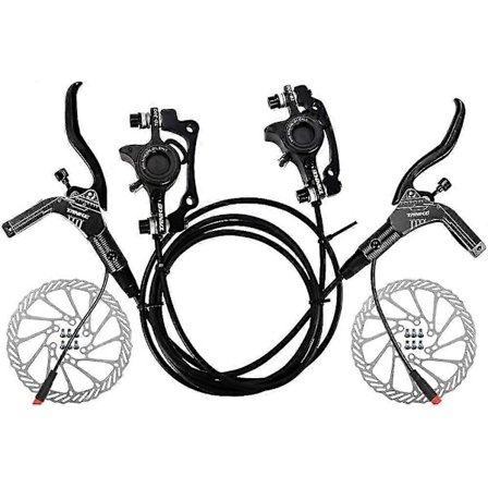 MTB Skivebremsesett, Hydraulisk Skivebremsesett, MTB Fremre & Bakre Skivebremse Caliper, Skivebremsesett for Terrengsykkel, Landeveissykkel (Svart)