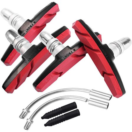 2 par sykkelbremseklosser, terrengsykkelbremseklosser med sekskantmuttere og skiver, v-sykkelbremseklosser sett, 70 mm