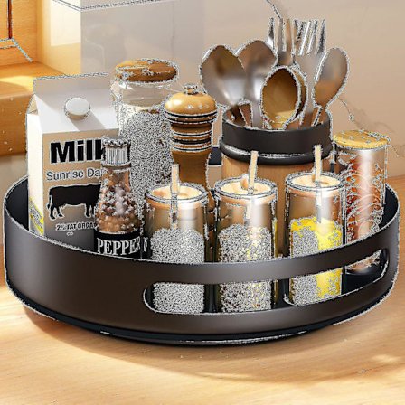 Roterende krydderstativ i metall, for skap, benker, skap, kjøkken- eller pantrybord