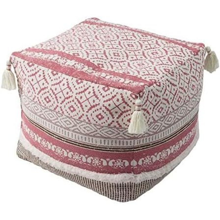 (Rosa) 1 st 18" x 18" x 16" Bohemisk Stoppade Dekorativ Lanthus-Lounge-Puf-Stolöverdrag med Stor T