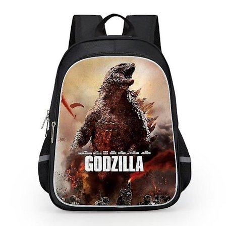 Godzilla Print School Bag Kids Waterproof Backpack #1 Y