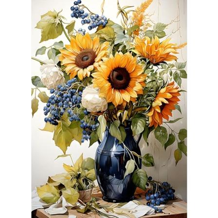 5D Diamantmålning Solros 30x40cm (Stil 4) A