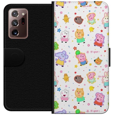 Yhteensopiva Lompakkokotelo Samsung Galaxy Note20 Ultra Värikkäät piirretyt eläinhahmot leikkisässä tyylissä tähtien ja pisteiden kera vaalealla taust